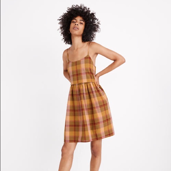 Madewell Dresses & Skirts - Madewell Plaid Babydoll Cami Dress Size L